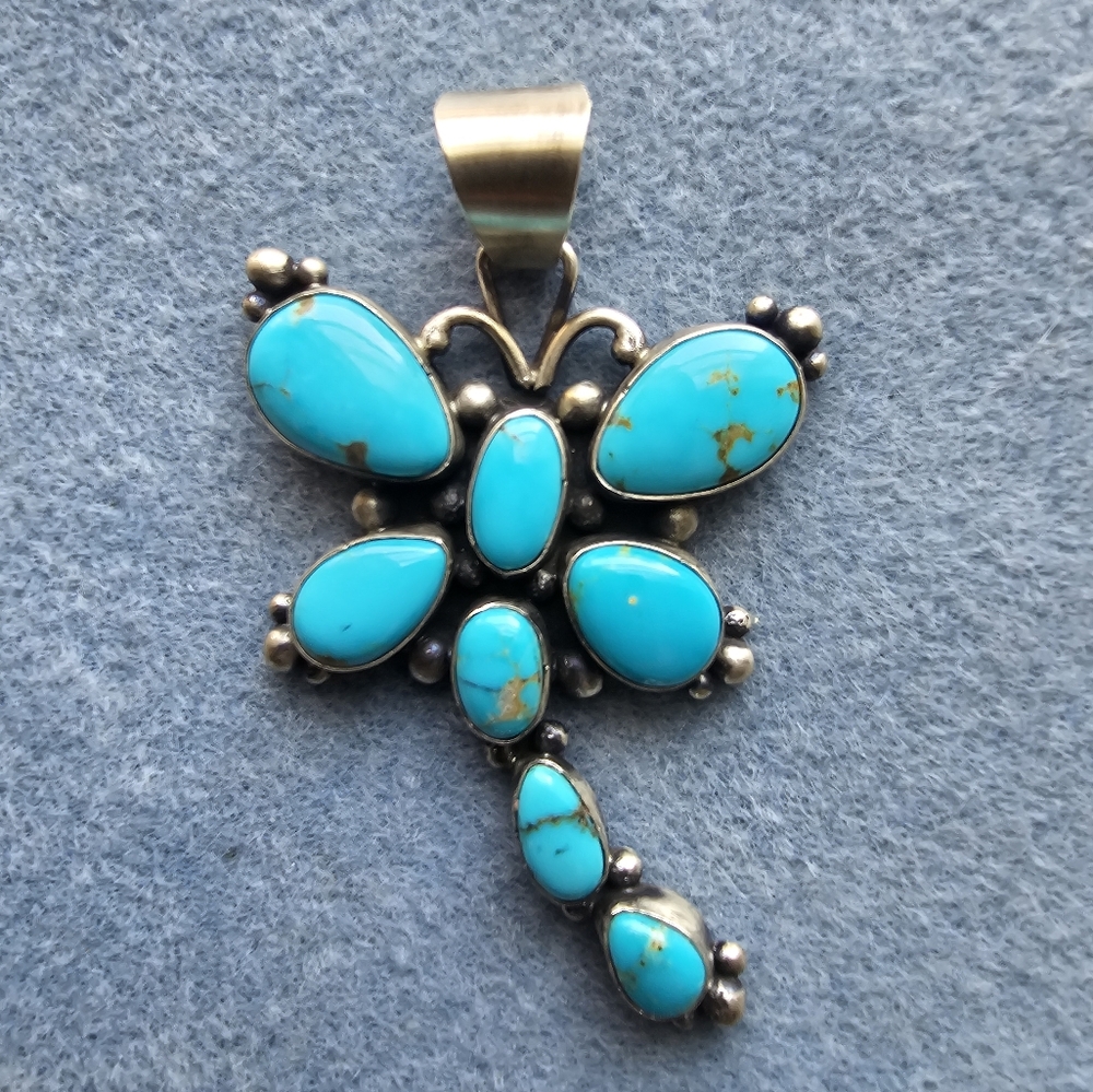 SOLD!! Travis James Kingman dragonfly pendant.